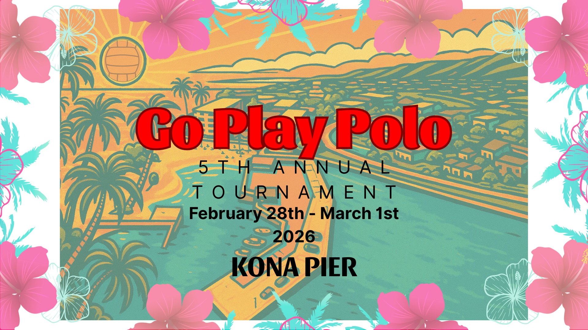 Open water polo game at the Kona Pier on the Big Island of Hawaii
